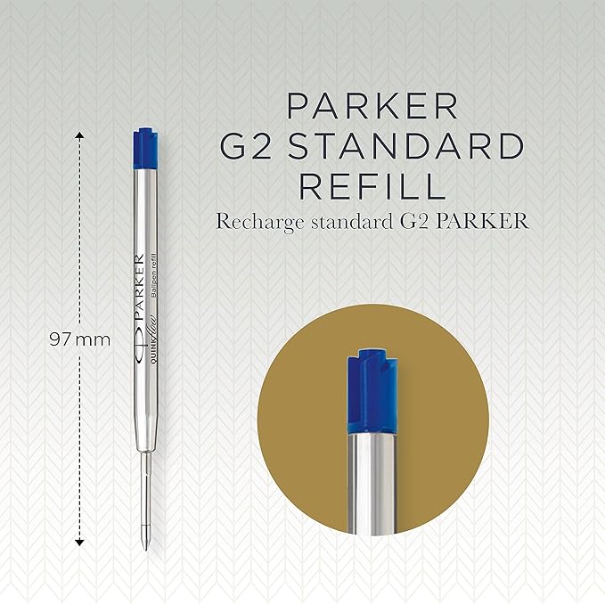 Parker QUINKflow Ballpoint Pen Ink Refill, Fine Tip, Blue