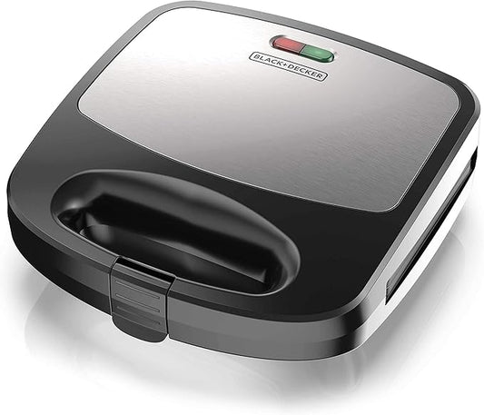 BLACK+DECKER 3-in-1 Waffle Iron, WM2000SD, Grill and Sandwich Press, Non-Stick Removable Plates, Space Saving Compact Design