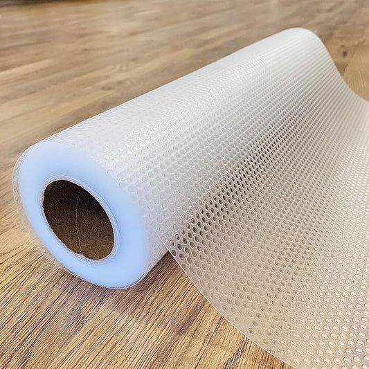 EVALAND 21.6" x 20 FT Non-Slip Shelf Liner, Non-Adhesive, BPA-Free, Waterproof Pantry Liner for Shelves, Easy to Cut, Oil-Proof Shelf Liners for Kitchen, Cabinets, Drawers, Refrigerator, Clear