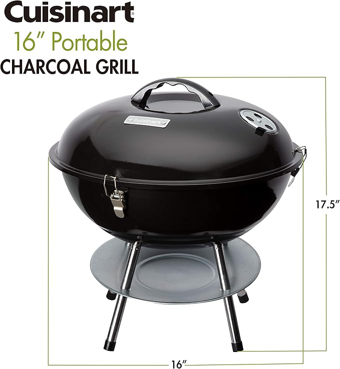 Cuisinart CCG-216 Portable Charcoal Grill, 16", Black