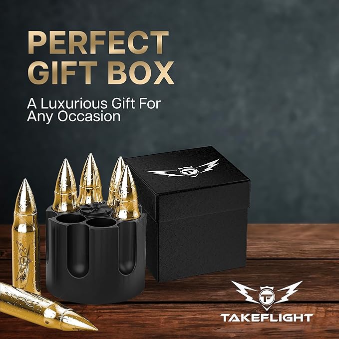 Metal Whiskey Stones - Valentines Day Gift for Him | 6 Steel Whiskey Rocks | Metal Ice Cubes to Chill Bourbon, Scotch in Your Whisky Glass - Cool Whiskey Gifts for Men, Boyfriend Valentines Day Gift