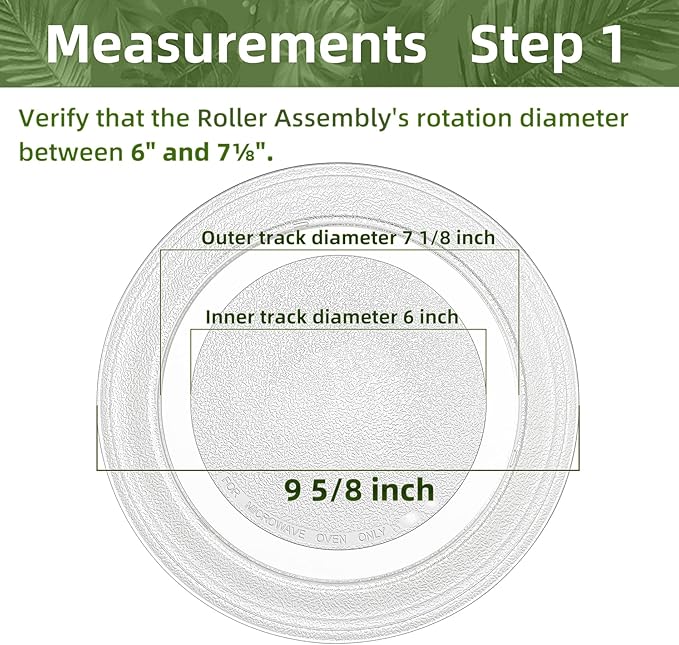 9.6" Microwave Turntable Plate Compatible with GE WB49X10134, 9 5/8 inch Replacement Microwave Glass Plate for LG 3390W1A035A 3390W1A035C and WPW10315165 Whirlpool Microwave Glass Tray