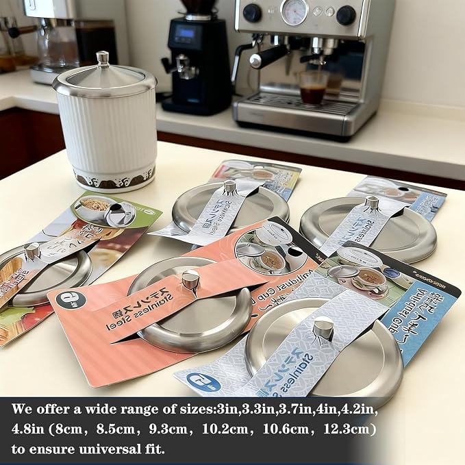 2Pcs Stainless Steel Coffee Mug Lid, 3.3Inch Cup Covers, Metal Travel Mug Lid - Image 7