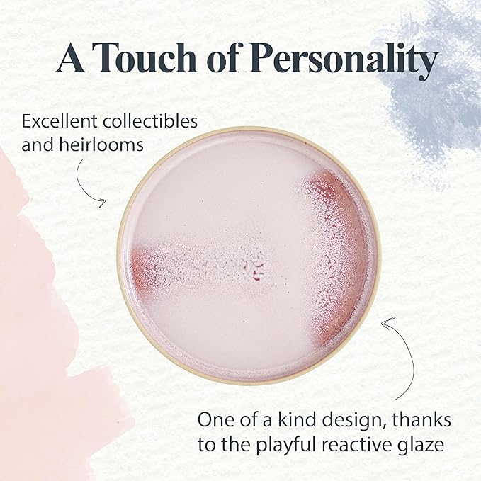 Portmeirion Minerals 10.5" Dinner Plate, Aquamarine (Set of 4) - Modern Stoneware Tableware with Gentle Curves, Durable & Stylish for Dining, Microwave & Dishwasher Safe - Sleek Dinnerware Collection