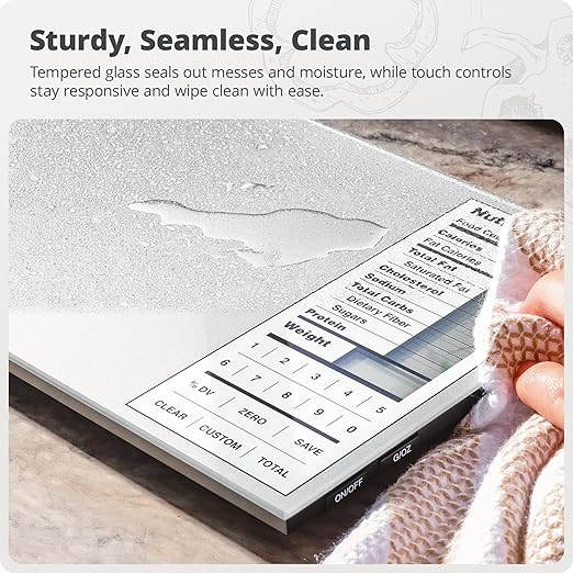 Greater Goods Digital Nutrition Scale – Accurate Macro and Calorie Tracking for Meal Prep, Weight Loss, and Healthy Eating | 2,000 Built-in Foods, Intuitive Nutrition Label Display, 11lb Cap, Silver