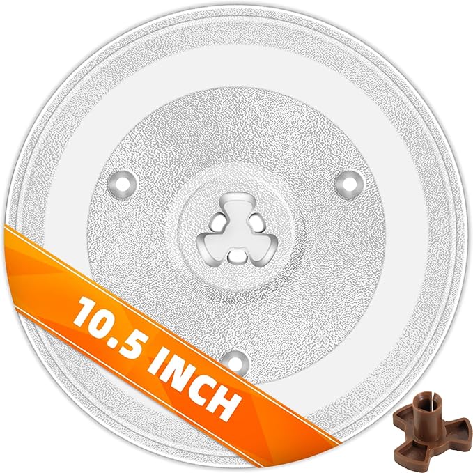 10.5'' Microwave Glass Tray Compatible with Hamilton Beach - The Exact Replacement Part of 252100500497/HB-P90D23/HB-P90D23A/HBP90D23 - Dishwasher Safe