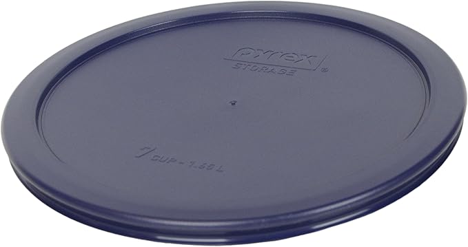 Pyrex - 7402-pc - Dark Blue Plastic Cover fits 6 & 7 cup Round Dishes - 2 Pack - Original Genuine Pyrex - Made in the USA
