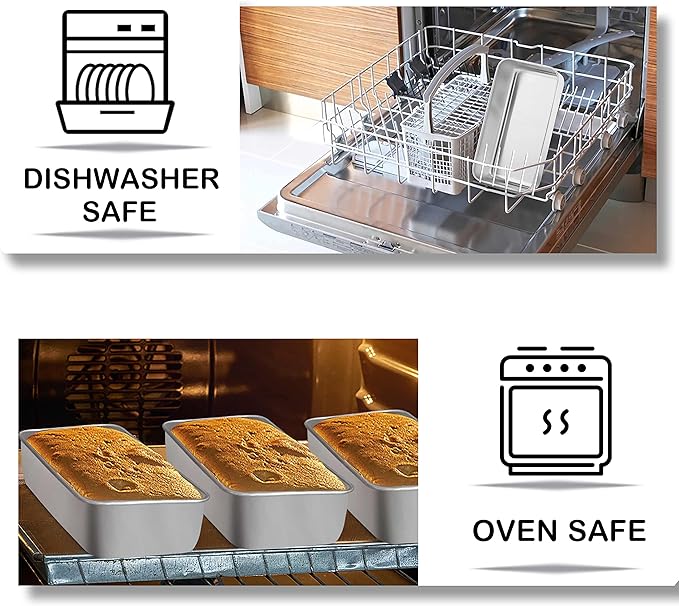 TeamFar Loaf Pans for Baking, 9 × 5 Inch Stainless Steel Loaf Bread Pans Tins for Homemade Bread/Brownies, Healthy & Sturdy, Oven & Dishwasher Safe - Set of 8