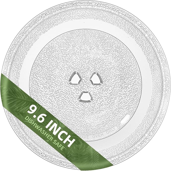 Smallest 9.6 Inch Microwave Plate Replacement Compatible With Panasonic Microwave Glass Plate F06016D00XN, 9.6" Microwave Plate Replacement for Nostalgia 0.7 cu.ft. 700W small retro microwaves