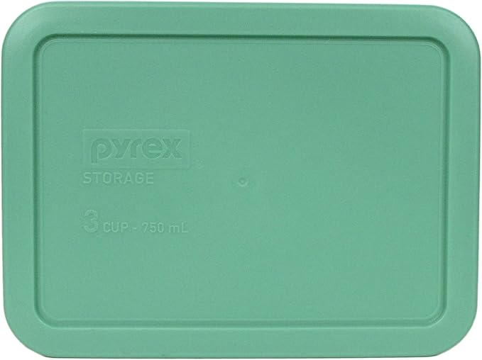 Pyrex Bundle - 2 Items: 7210-PC 3-Cup Light Green Plastic Food Storage Lids