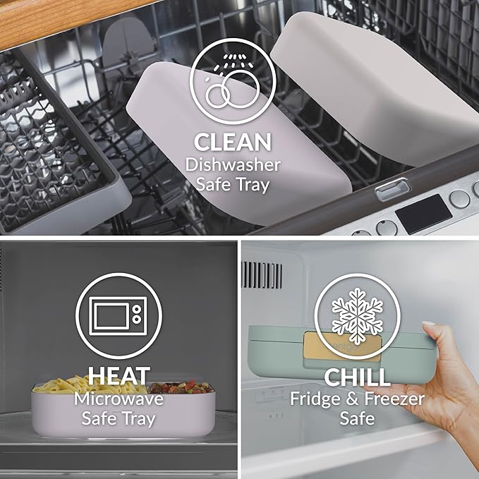 Bentgo Modern - Adult & Teen Bento Lunch Box; 3-4 Compartments, Leak-Resistant, 5.5 Cup Capacity/44 fl oz, Improved Locking Clips, Reusable, BPA-Free, Dishwasher/Microwave Safe Tray (Mint Green)