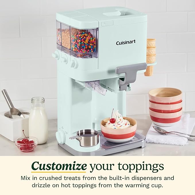Cuisinart Soft Serve Ice Cream Machine- Mix It In Ice Cream Maker for Frozen Yogurt, Sorbet, Gelato, Drinks 1.5 Quart, (Mint Green, 1.5 Quart)