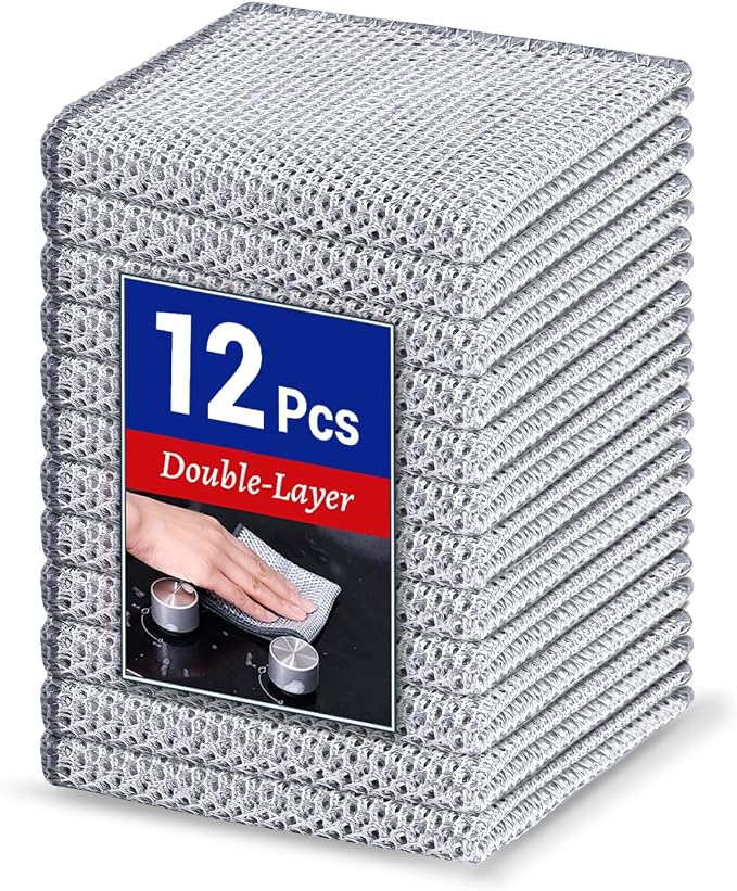 Wangjinpeng 12PCS Non-Scratch Multipurpose Steel Wire Dishcloths by Wangjinpeng