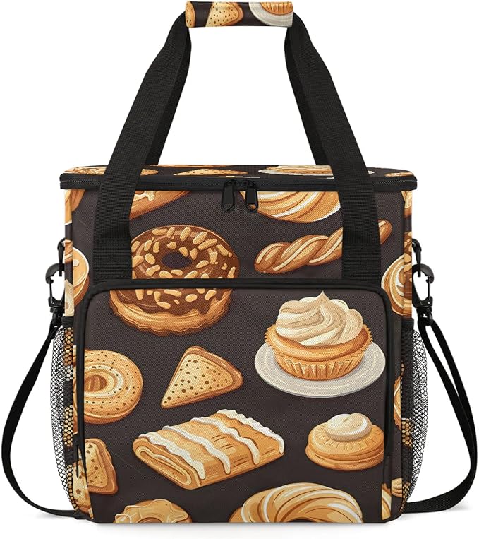 Bakery Coffee Maker Travel Bag, Bread Food Insulated Grocery Bag Travel Picnic by Home