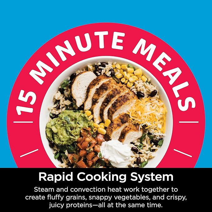 Ninja SF301 Speedi Rapid Cooker & Air Fryer, 6-Quart Capacity, 12-in-1 Functions to Steam, Bake, Roast, Sear, Sauté, Slow Cook, Sous Vide & More, 15-Minute Speedi Meals All In One Pot, Sea Salt Gray