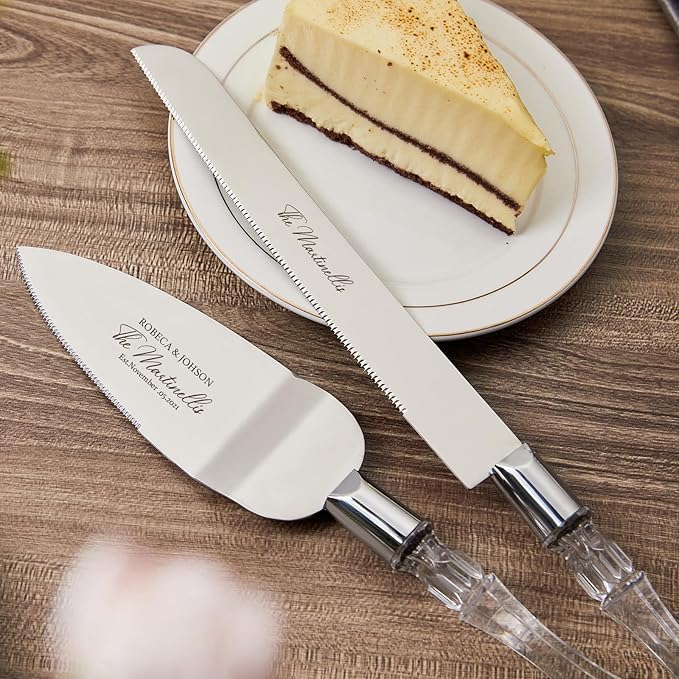 AW BRIDAL Personalized Cake Cutting Set for Wedding, Mr and Mrs Cake Knife Set Pie Server Cutter Couple Gifts for Wedding Anniversary Engagement//DK2201CPP26//