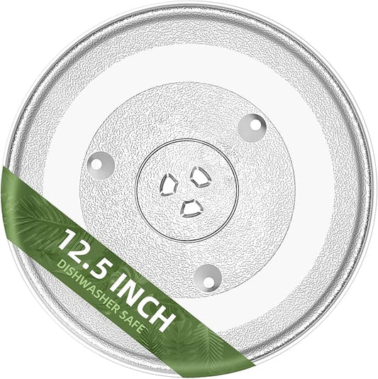 12.5" Microwave Turntable Compatible with Panasonic 12570000008334, 12 1/2 inch Replacement Microwave Glass Plate for Frigidaire 5304509437