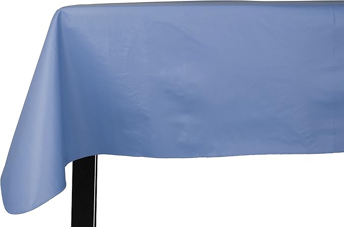 Yourtablecloth Heavy Duty Vinyl Rectangle or Square Tablecloth – 6 Gauge Heavy Duty Tablecloth – Flannel Backed – Wipeable Tablecloth with Vivid Colors & Many Sizes 52 x 108 Sky Blue