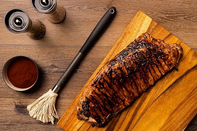 18" Basting Mop - BBQ Mop Brushes for Sauce, Extra-Absorbent Double Head, Ergonomic Insulated Soft Grip Handle, Dishwasher Safe BBQ Grill Brush & Sauce Brush