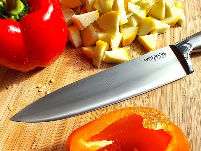 Kitchen Knives Set with Block, Sharp Stainless Steel Chefs, Bread, Paring, Slicing, Utility Knives | SB-MB101-KS101