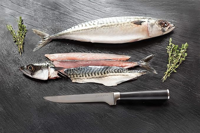 Ginsu Chikara Series Forged 19-Piece Japanese Knife Set, Black - Premium Cutlery Set with 420J Stainless Steel Kitchen Knives and Bamboo Block