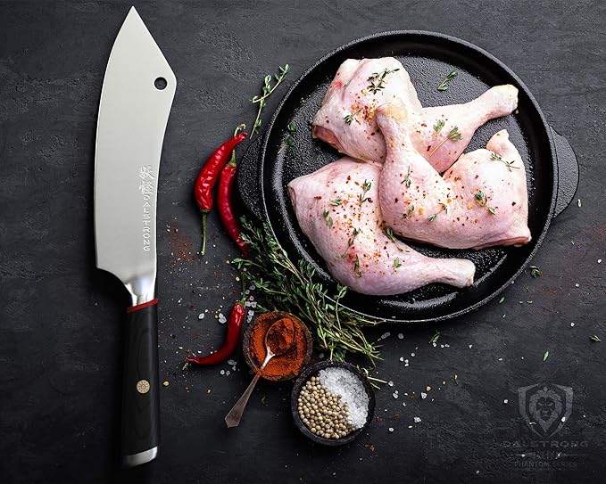 DALSTRONG Hybrid Cleaver & Chef Knife - 8 inch - Phantom Series - 'The Crixus' - Japanese High-Carbon AUS8 Steel Kitchen Knife - Pakkawood Handle - Cooking Knife - Meat Cleaver Knife - Sheath Included