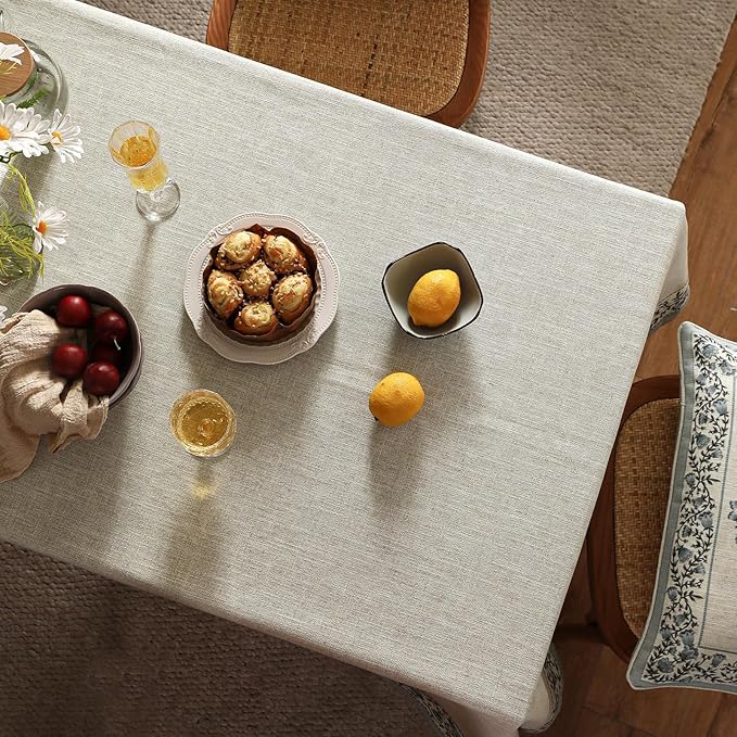 ISAENNE Designer Vintage Linen Elegant Small Square Tablecloth,Chinoiserie Floral Indoor Table Cloth,Wrinkle Resistant Decor Table Cover for Dining Thanksgiving Kitchen,55"*55"-Segerman B