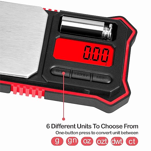 Fuzion Digital Pocket Scale, 200g x 0.01g Jewelry Gram Scale, 6 Units Conversion, LCD Back-Lit Display, Use for Jewelry/Medicine/Food/Powder/Herb(Battery Included)