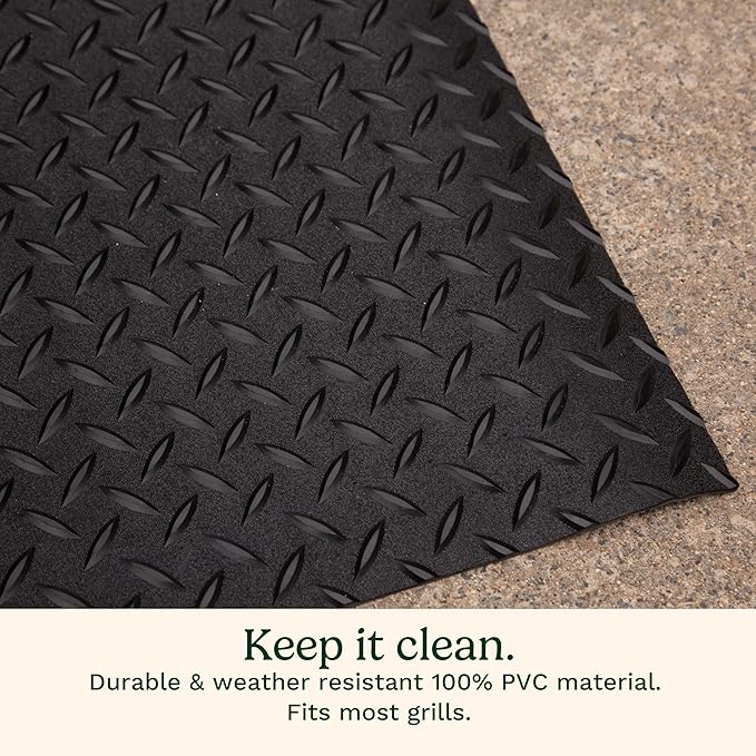 Cuisinart Premium Deck and Grill Mat, 65" x 36", Non-Slip Rubber Mat for BBQ, Griddle and Grill All Season Protection for Patio, Deck and Porch