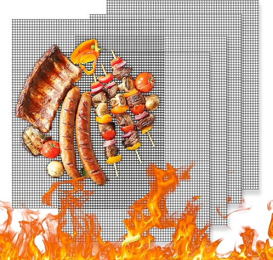 Dailyart Grill Mesh - Set of 5 Non-Stick Mesh Grill, Even Heating, Easy Clean-Up, Reusable and Durable, Perfect Mesh Grill Mat for Outdoor BBQ Accessories, Grill Topper for Outdoor Grill