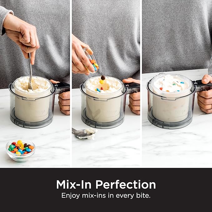 Ninja CREAMi Ice Cream Maker for Gelato, Mix-ins, Milkshakes, Sorbet, Smoothie Bowls, 7 One-Touch Programs, with (2) Pint Containers & Lids, Compact Size, Perfect for Kids, Orange Mango, NC301AO