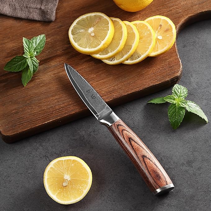 Wakoli EDIB 6-Piece Damascus Knife Set – Professional Chef Knives Set with VG10 Core Blades, 67-Layer Damascus Steel and Ergonomic Pakkawood Handles – Premium Kitchen Knives in Wooden Gift Box