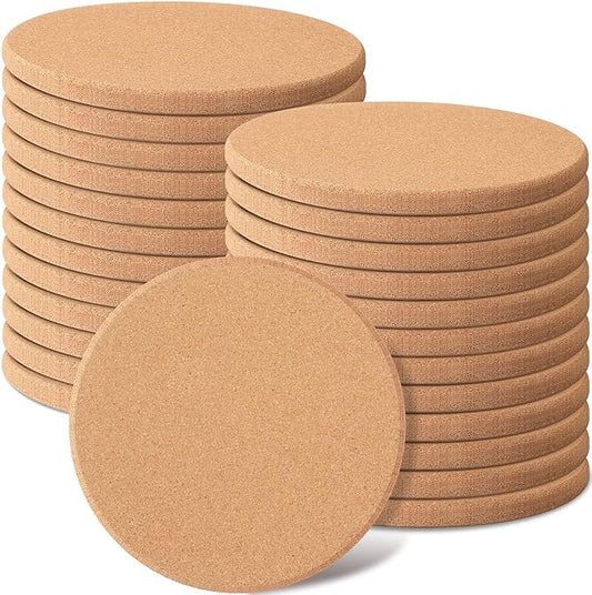 Panitay 24 Pack Thick Cork Trivets - 8 Inch Heat Resistant Multifunctional Cork Board Hot Pads for Table & Countertop