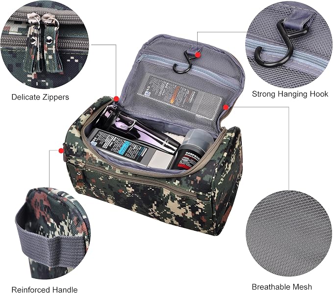 Vercord Mens Toiletry Bag Wash Travel Small Shaving Dop Kit Shower Bathroom - Image 5