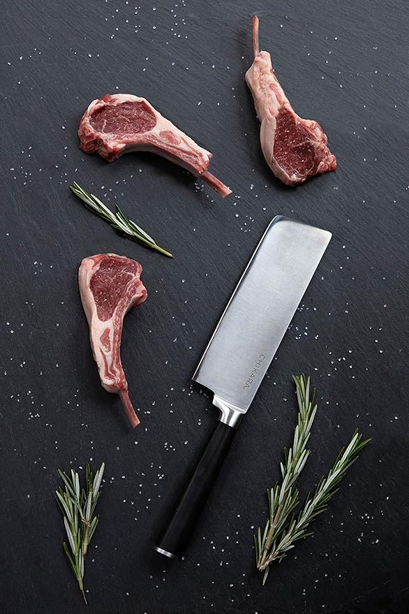 Ginsu Chikara Series Forged 19-Piece Japanese Knife Set, Black - Premium Cutlery Set with 420J Stainless Steel Kitchen Knives and Bamboo Block