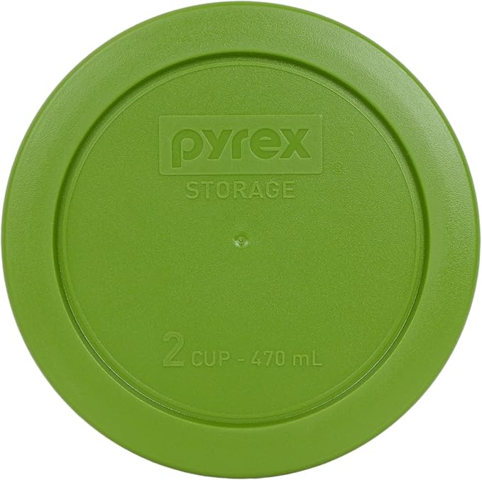 Pyrex 7200-PC Round 2 Cup Storage Lid for Glass Bowls (1, Lawn Green)