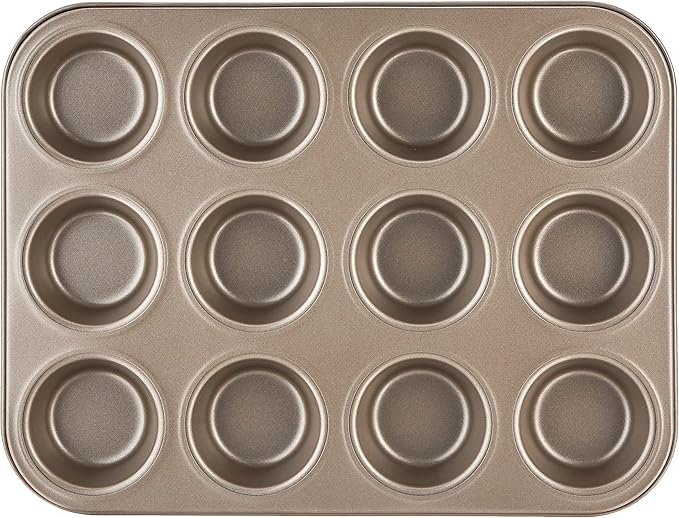 Cuisinart Chef's Classic Nonstick Bakeware 12-Cup Muffin Pan, Champagne