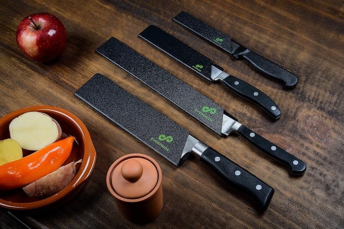 EVERPRIDE Chef Knife Sheath Set (4-Piece Set) Universal Blade Edge Cover Guards for Chef’s and Kitchen Knives – Durable, BPA-Free, Felt Lined, Sturdy ABS Plastic – Knives Not Included