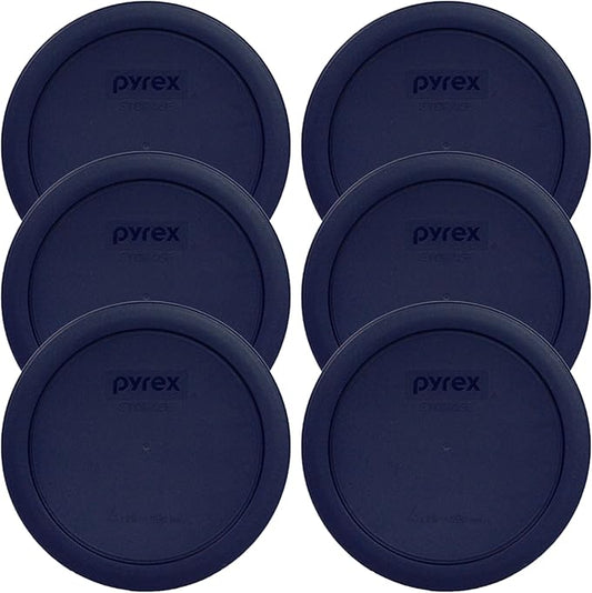 Pyrex Blue 4 Cup Round Plastic Cover - 6-Pack Made in the USA