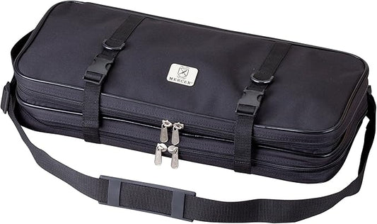 Mercer Culinary Double-Zip 17-Pocket Knife Case,Black