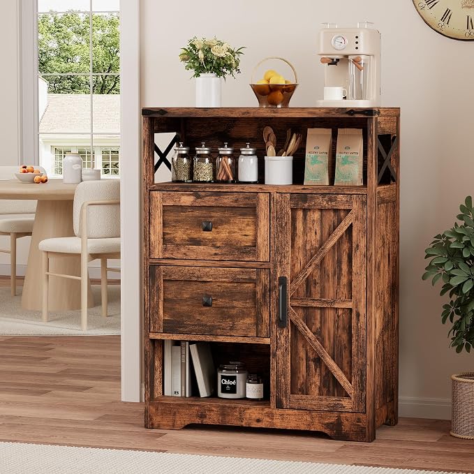 Vabches Farmhouse Buffet Sideboard Cabinet - Image 4