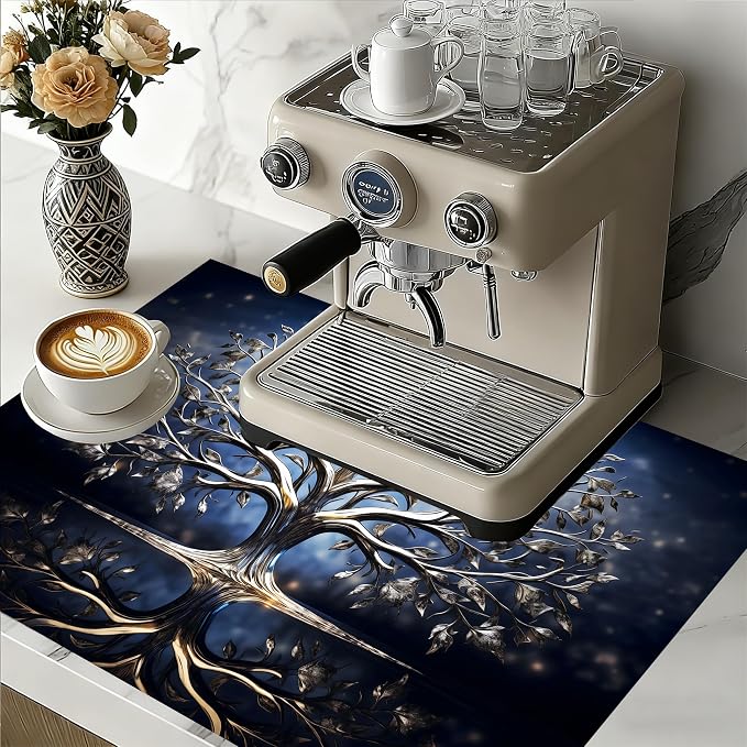 Silver Tree of Life Stove Top Cover 28.3 x 20.5 Inches, Heat Resistant Glass - Image 2