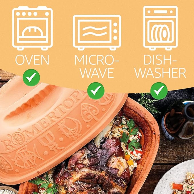 Romertopf Clay Roaster | Non-Stick Dutch Oven | Health Pot Cooking | Clay Baker | Versatile Cooking Vessel - 1.6 Quarts (1.5 Liters) for up to 2 people