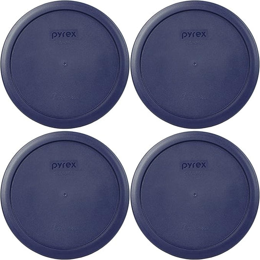 Pyrex 7402-PC Dark Blue 6/7-Cup Plastic Food Storage Lid, Made in USA - 4 Pack