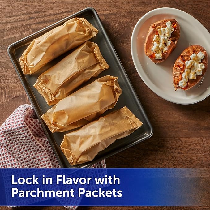 Reynolds Kitchens Unbleached Parchment Paper Roll, Non Stick Parchment Paper for Cooking and Baking, Oven Safe up to 425 Degrees, Chlorine-Free, 45 Feet x 12 Inches, 45 Total Sq. Ft.