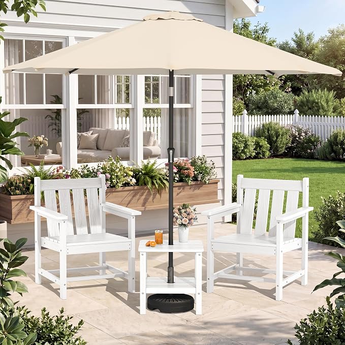SEWRWALL Patio Furniture Set, HDPE Material All Weather Use Adirondack Chair Set - Image 7