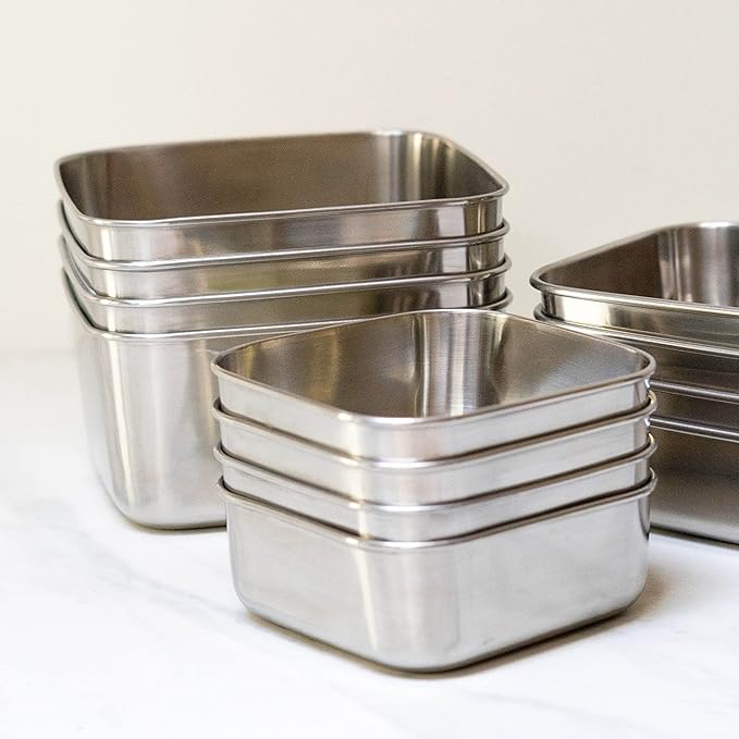 U Konserve Stainless Steel Food Storage Bento Box Container, Leak Proof Silicone Lid Dishwasher Safe - Plastic Free (50oz Blue)