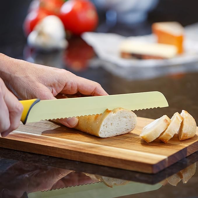 GLAD Knife Set for Kitchen – Stainless Steel Chef Knives with Sheaths | Sharp Colored Blades with Non-Slip Handles | Assorted Nonstick Cooking Essentials for Home