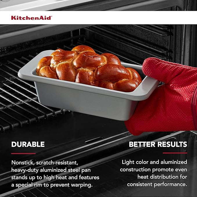 KitchenAid 9x5in Nonstick Aluminized Steel Loaf Pan, Silver