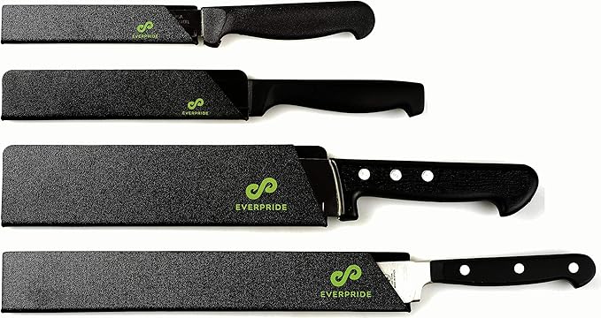 EVERPRIDE Chef Knife Sheath Set (4-Piece Set) Universal Blade Edge Cover Guards for Chef’s and Kitchen Knives – Durable, BPA-Free, Felt Lined, Sturdy ABS Plastic – Knives Not Included